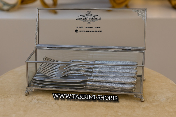 جا کاردی جاکاردی جا قاشقی جاقاشقی اصلی جنس شیشه و برنجی خالص ( تولیدی تکریمی شاپ )