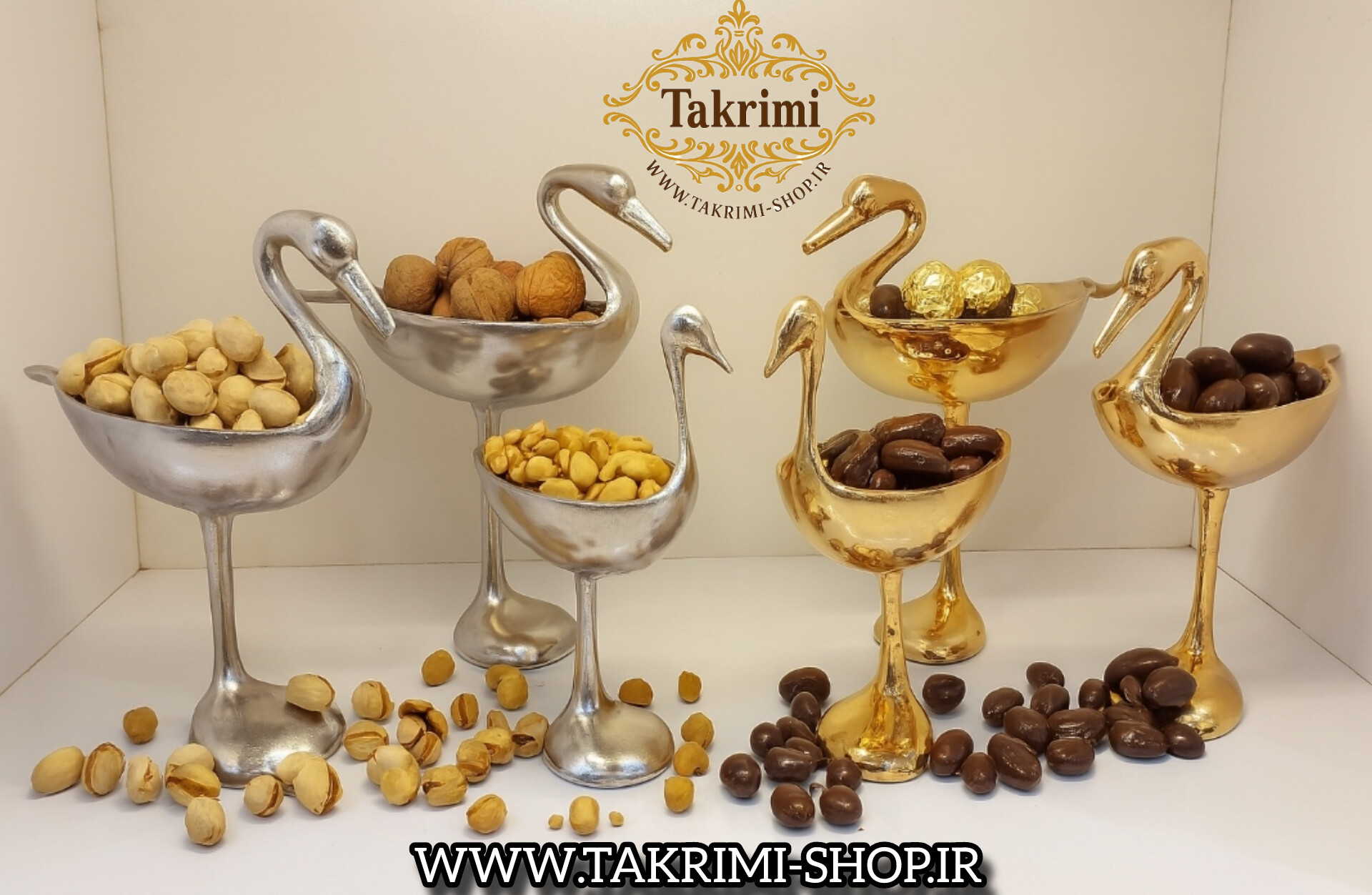 ست سرویس پذیرایی سه 3 تکه فلامینگو قو لک لک آلومینیوم خالص ( تکریمی شاپ )