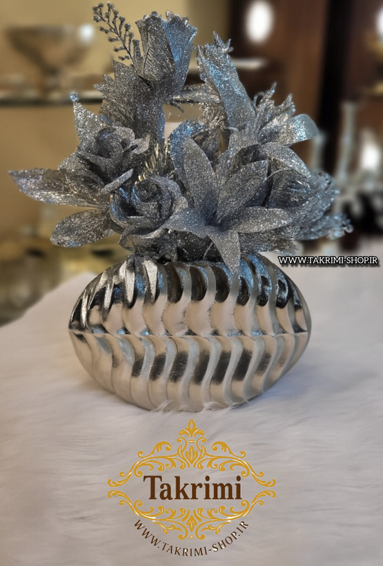 گلدان گلدون گل دان گل دون طرح موجی آلومینیومی آلیاژی خالص ( تکریمی شاپ )
