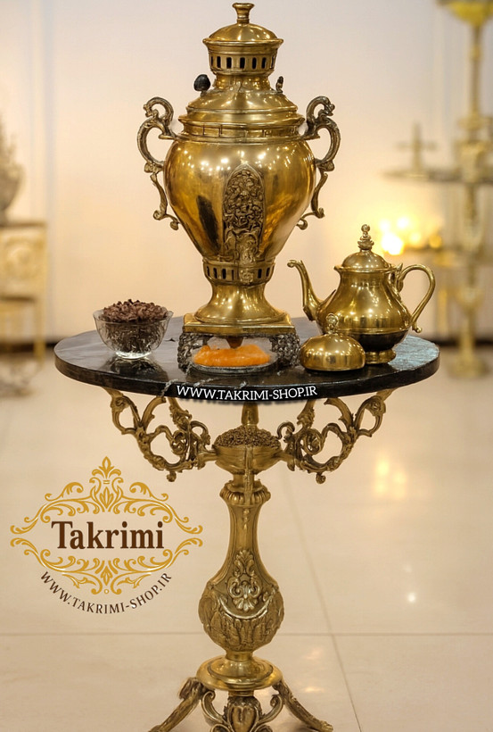 میز کنار سالنی خاطره میز کنارسالنی میزکنار سالنی میزکنارسالنی خاطره مناسب سماور تلفن طلایی طرح برنجی