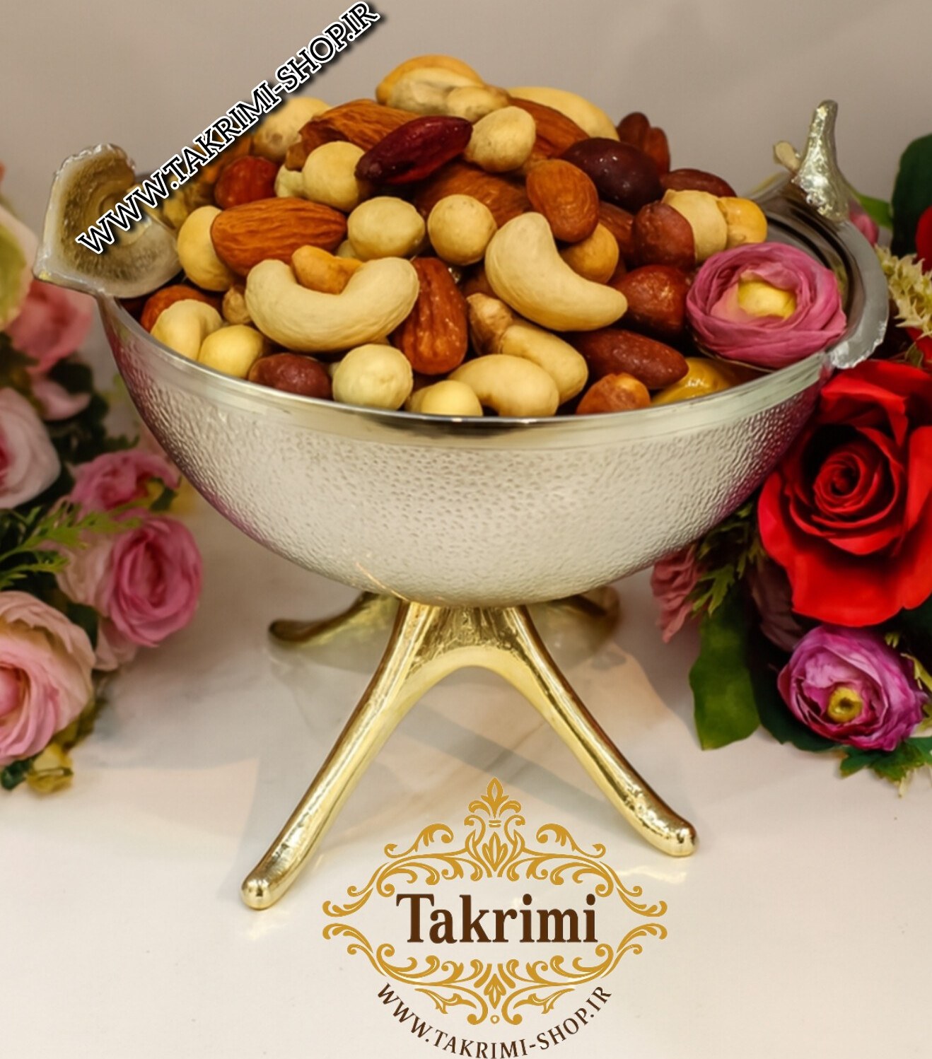 ظرف کاسه آجیل خوری گود گل لیلیوم شیپوری گلایل آلومینیومی آلیاژی ( تولیدی تکریمی شاپ )