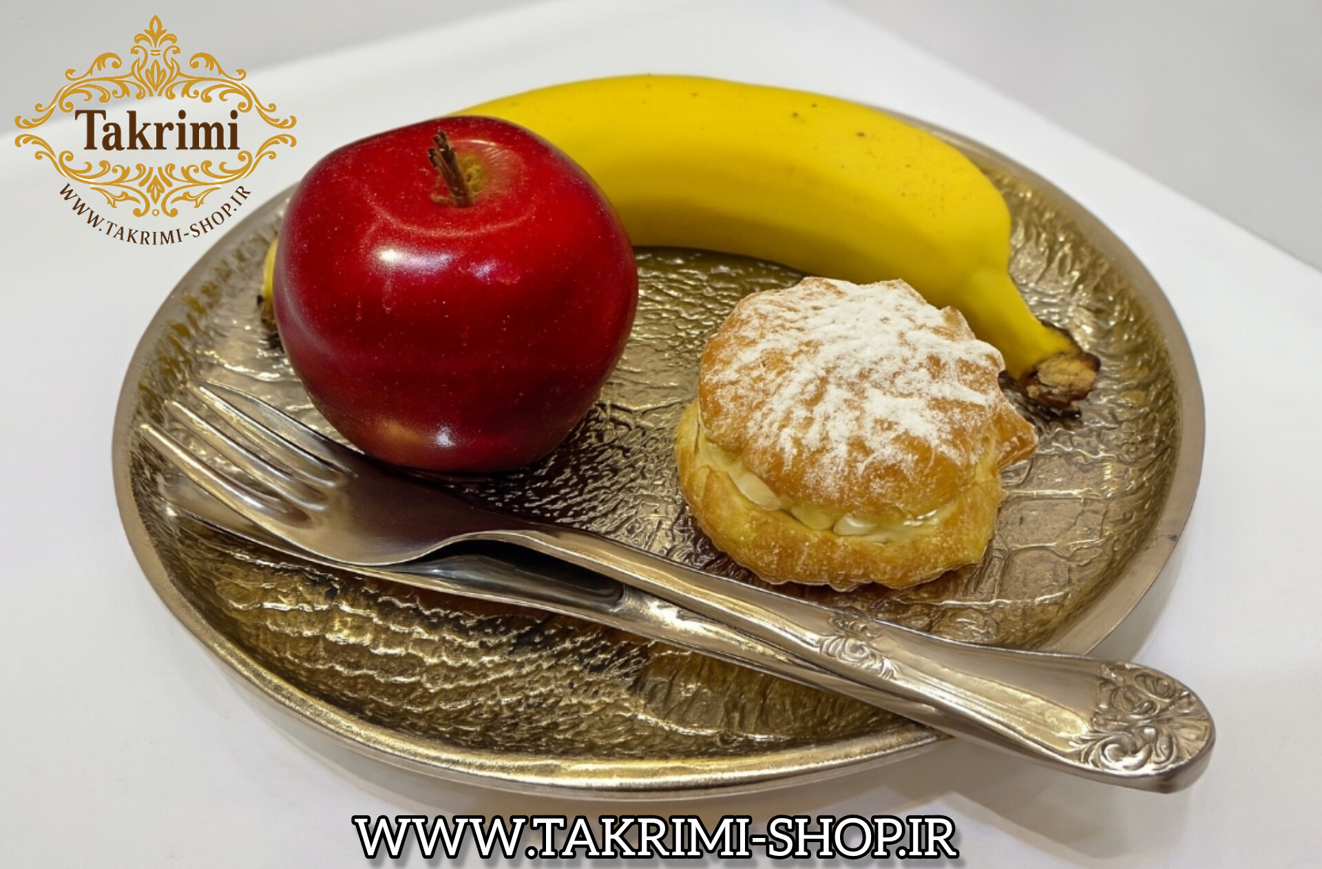 پیش دستی پیشدستی بشقاب میوه خوری طرح چرمی پوست ماری تمساحی نقره ای آلومینیومی آلیاژی ( تولیدی تکریمی شاپ )