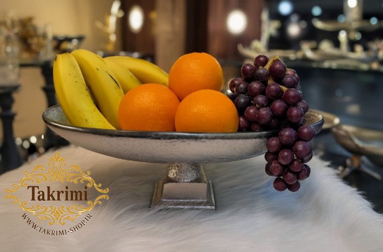 ظرف کاسه کشکول میوه خوری بیضی سایز بزرگ چکشی ( تکریمی شاپ )