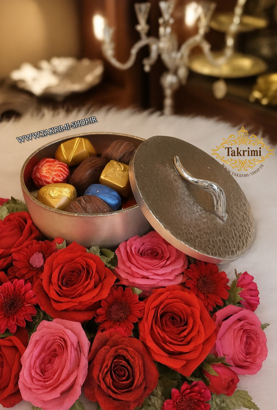 استند ظرف شکلات خوری سه پایه درب دار چکشی ( تکریمی شاپ )
