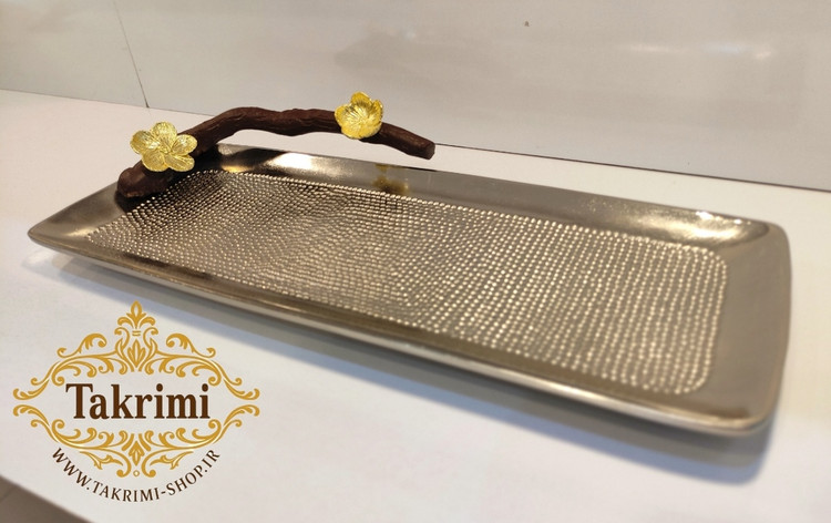 ظرف رولت خوری یا شیرینی خوری گل فلورا آلومینیومی آلیاژی خالص ( تولیدی تکریمی شاپ )