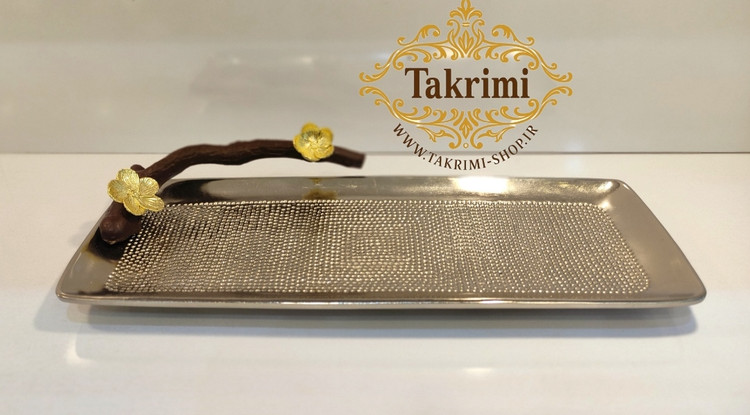 ظرف رولت خوری یا شیرینی خوری گل فلورا آلومینیومی آلیاژی خالص ( تولیدی تکریمی شاپ )