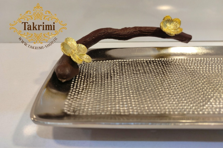 ظرف رولت خوری یا شیرینی خوری گل فلورا آلومینیومی آلیاژی خالص ( تولیدی تکریمی شاپ )