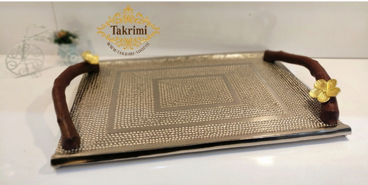 دیس سینی چای خوری گل فلورا آلومینیومی آلیاژی خالص ( تولیدی تکریمی شاپ )