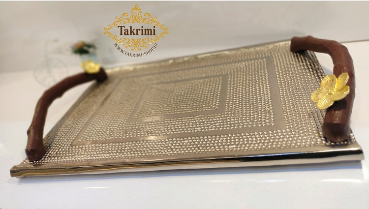 دیس سینی چای خوری گل فلورا آلومینیومی آلیاژی خالص ( تولیدی تکریمی شاپ )