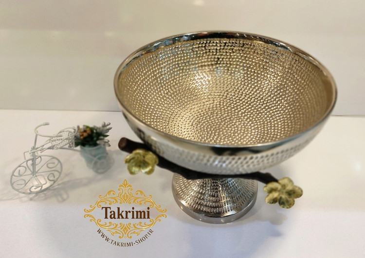 کاسه آجیل خوری گل فلورا آلومینیومی آلیاژی خالص ( تولیدی تکریمی شاپ )