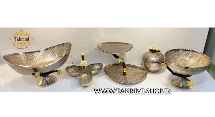 ست سرویس پذیرایی 5 تکه پارچه گل فلورا آلومینیومی آلیاژی خالص ( تولیدی تکریمی شاپ )