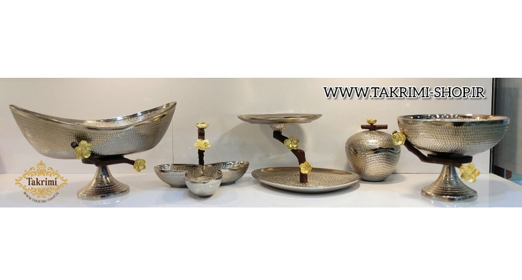 ست سرویس پذیرایی 5 تکه پارچه گل فلورا آلومینیومی آلیاژی خالص ( تولیدی تکریمی شاپ )