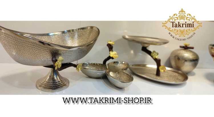 ست سرویس پذیرایی 5 تکه پارچه گل فلورا آلومینیومی آلیاژی خالص ( تولیدی تکریمی شاپ )