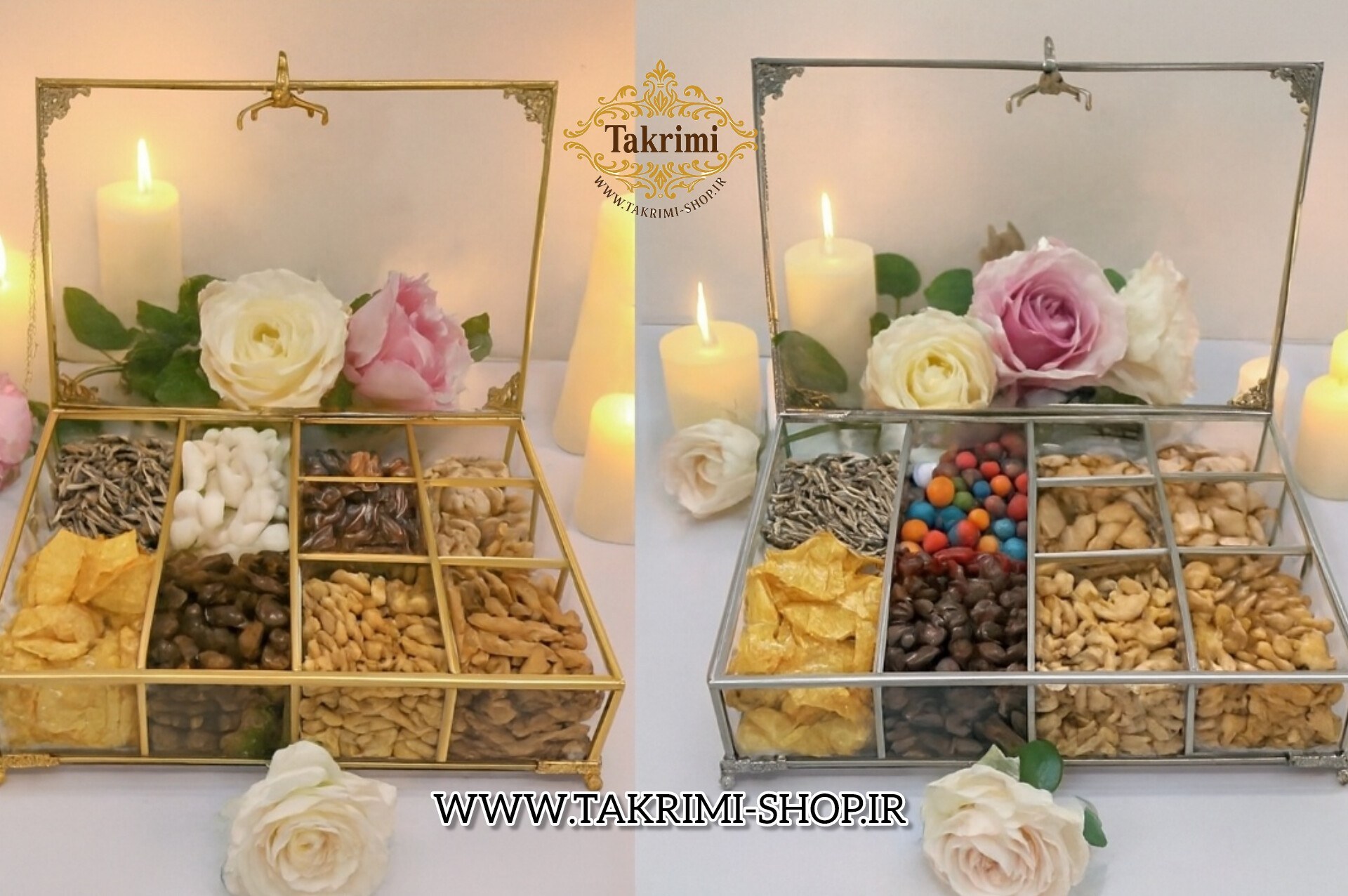 تی بگ تیباکس تیبگ مستطیل سایز بزرگ اصلی جنس شیشه و برنج خالص ( نقره ای و طلایی )