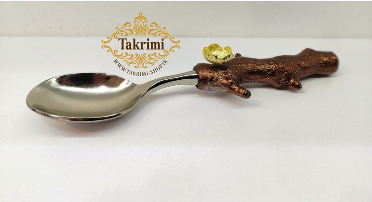 قاشق آجیل طرح گل فلورا آلومینیومی آلیاژی خالص ( تولیدی تکریمی شاپ )