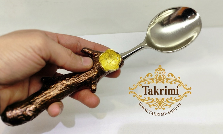 قاشق آجیل طرح گل فلورا آلومینیومی آلیاژی خالص ( تولیدی تکریمی شاپ )