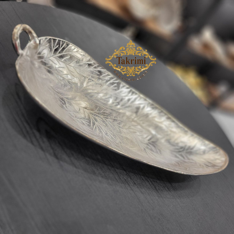 ظرف میوه خوری برگ صنوبر ( خیلی بزرگ ) آلومینیومی ( تولیدی تکریمی شاپ )