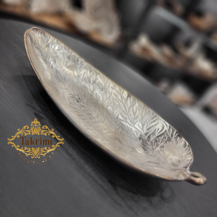 ظرف میوه خوری برگ صنوبر ( خیلی بزرگ ) آلومینیومی ( تولیدی تکریمی شاپ )