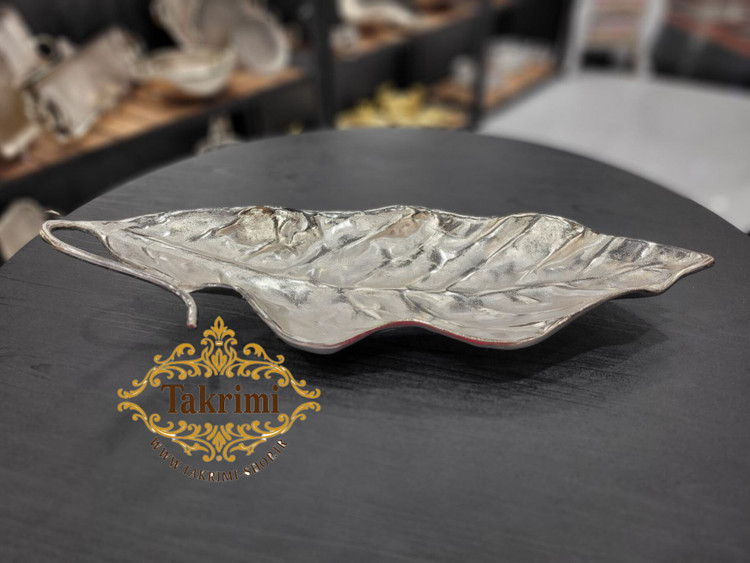 ظرف میوه خوری برگ نارون ( خیلی بزرگ ) آلومینیومی ( تولیدی تکریمی شاپ )