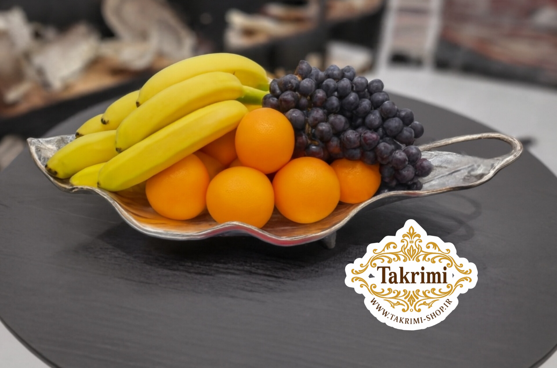 ظرف میوه خوری برگ نارون ( خیلی بزرگ ) آلومینیومی ( تولیدی تکریمی شاپ )