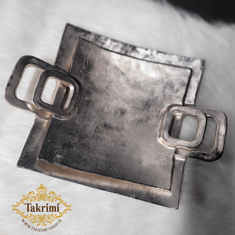 سرویس پذیرایی 5 پارچه تکه ساده دسته مربع آوین آلومینیومی ( تولیدی تکریمی شاپ )