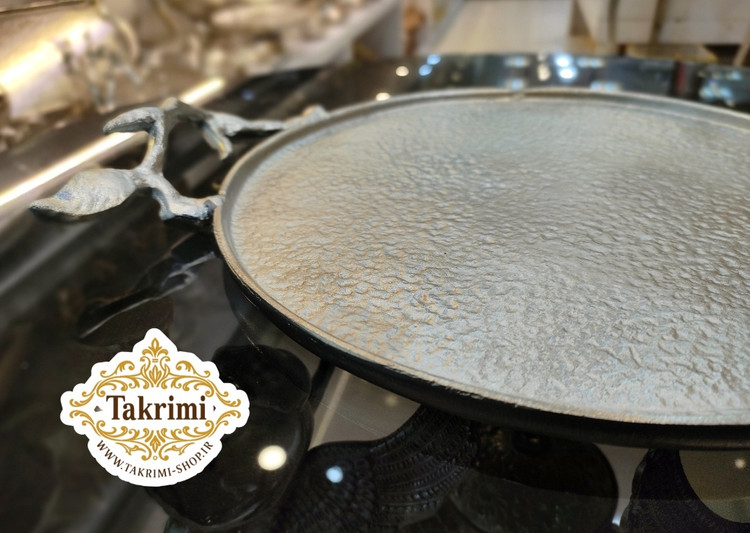 سینی یا شیرینی خوری یا کاپ کیک بدون پایه گرد دایره برگ ساده ( دارای 2 رنگ نقره ای و طلایی ) آلومینیومی خالص آلیاژی