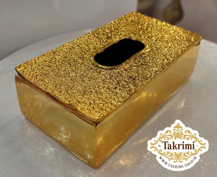جای دستمال کاغذی جنس آلومینیوم خالص ( 2 رنگ طلایی و نقره ای )