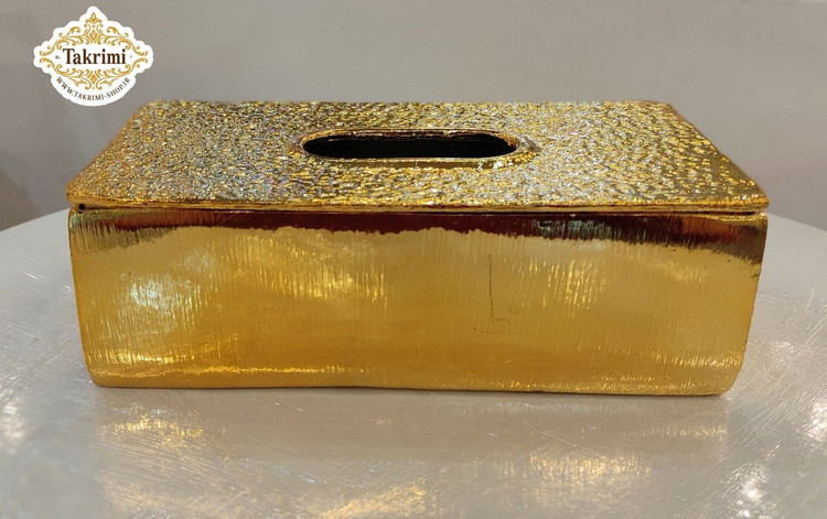 جای دستمال کاغذی جنس آلومینیوم خالص ( 2 رنگ طلایی و نقره ای )
