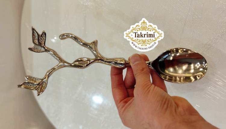 قاشق آجیل گلبرگ ( طلایی و نقره ای ) آلومینیومی آلیاژی رنگ ثابت و ضد آب ( تکریمی شاپ )
