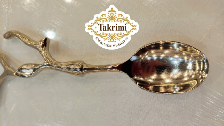 قاشق آجیل گلبرگ ( طلایی و نقره ای ) آلومینیومی آلیاژی رنگ ثابت و ضد آب ( تکریمی شاپ )