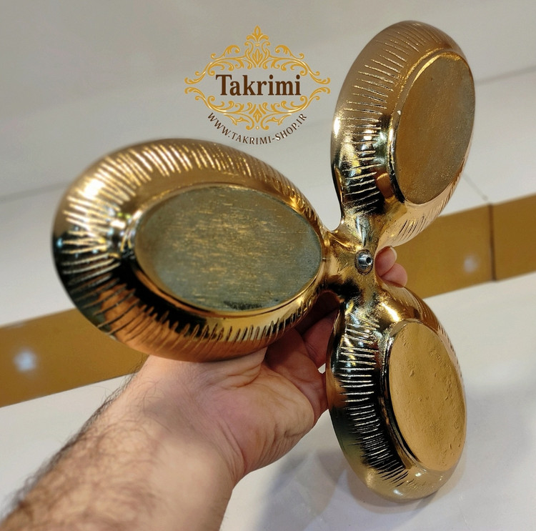 اردو خوری سه 3 خانه 3 تایی دسته دار مدل چرمی پوست ماری طلایی فورتیک آلومینیومی ( تکریمی شاپ )