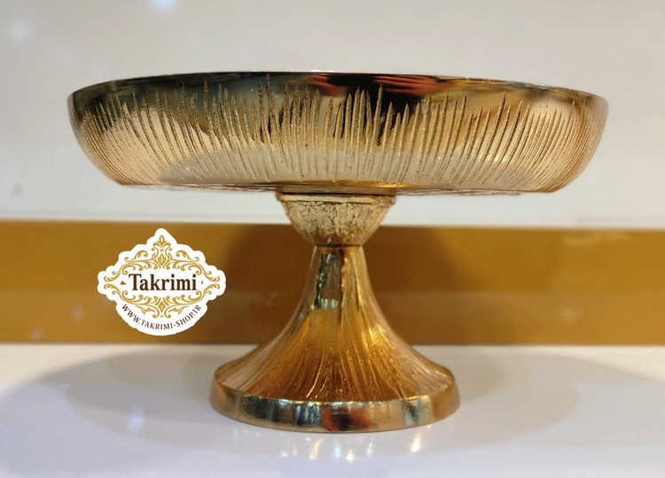 ظرف کاسه شکلات خوری مدل چرمی پوست ماری طلایی فورتیک آلومینیومی ( توليدی تکریمی شاپ )