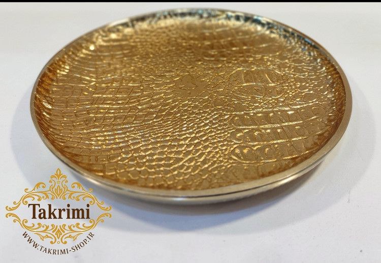 6 عدد پیش دستی ( یک دست ) پیشدست میوه خوری تک طلایی فورتیک طرح چرمی پوست ماری ( تولیدی تکریمی شاپ )