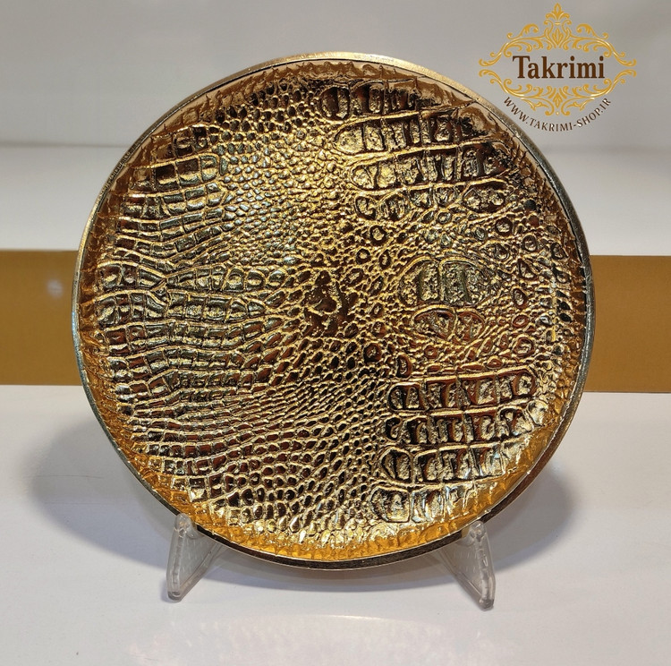 6 عدد پیش دستی ( یک دست ) پیشدست میوه خوری تک طلایی فورتیک طرح چرمی پوست ماری ( تولیدی تکریمی شاپ )