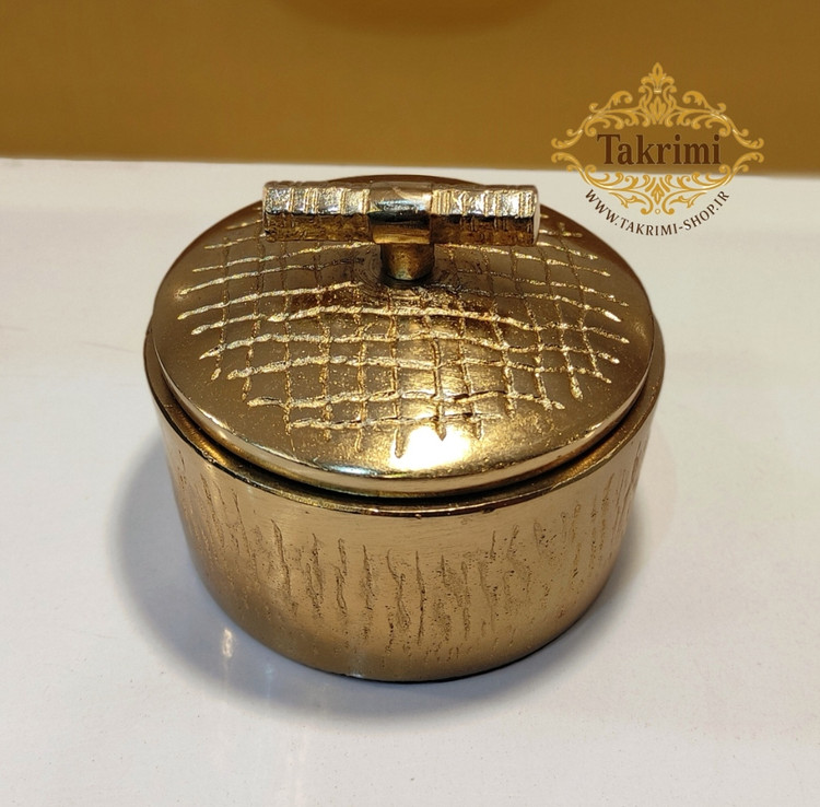 قندان قندون نقل خوری مدل چرمی روی میله پوست ماری آلومینیومی طلایی فورتیک ( تکریمی شاپ )