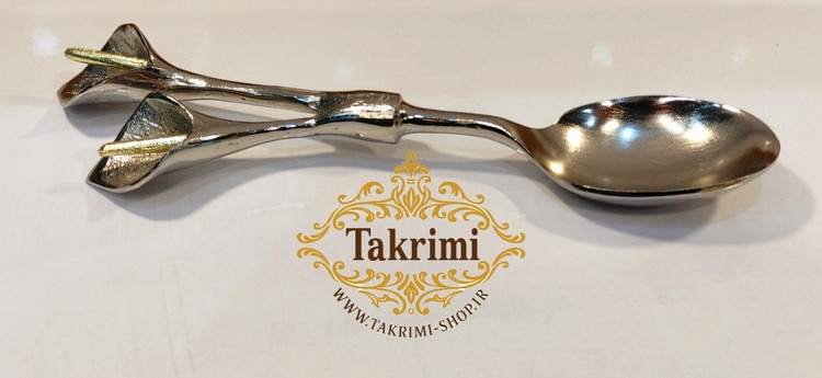 قاشق آجیل طرح گل لیلیوم شیپور گلایل آلومینیومی آلیاژی رنگ ثابت و ضد آب ( توليدی تکریمی شاپ )