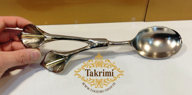 قاشق آجیل طرح گل لیلیوم شیپور گلایل آلومینیومی آلیاژی رنگ ثابت و ضد آب ( توليدی تکریمی شاپ )