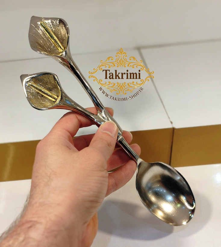 قاشق آجیل طرح گل لیلیوم شیپور گلایل آلومینیومی آلیاژی رنگ ثابت و ضد آب ( توليدی تکریمی شاپ )