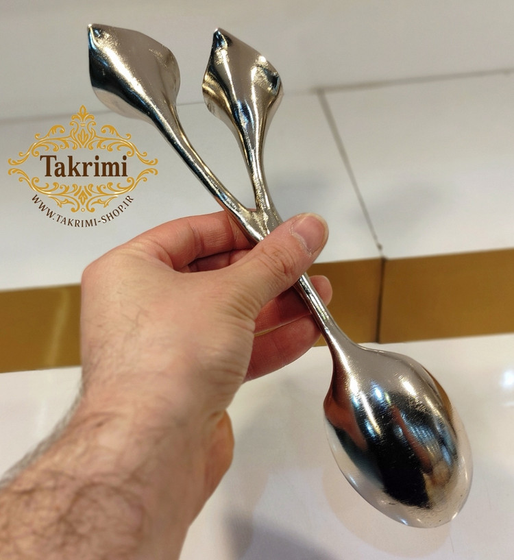 قاشق آجیل طرح گل لیلیوم شیپور گلایل آلومینیومی آلیاژی رنگ ثابت و ضد آب ( توليدی تکریمی شاپ )