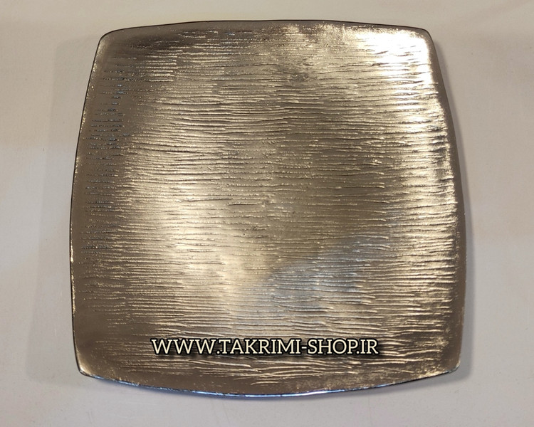 6 عدد پیش دستی پیشدستی مربع ( یک دست ) مدل لیلیوم خط دار ساده کروم آلومینیوم خالص ( توليدی تکریمی شاپ )