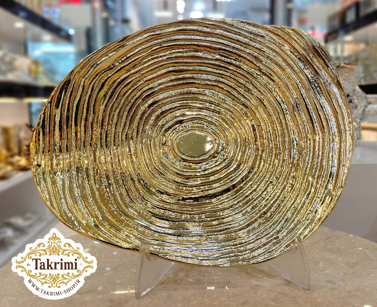 ظرف شیرینی خوری یا میوه خوری طرح صدف آلومینیومی ( تولیدی تکریمی شاپ )