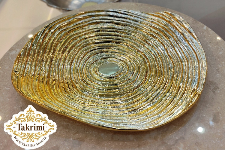 ظرف شیرینی خوری یا میوه خوری طرح صدف آلومینیومی ( تولیدی تکریمی شاپ )