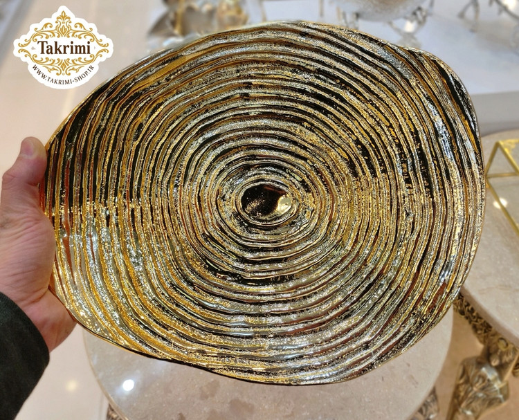 ظرف شیرینی خوری یا میوه خوری طرح صدف آلومینیومی ( تولیدی تکریمی شاپ )