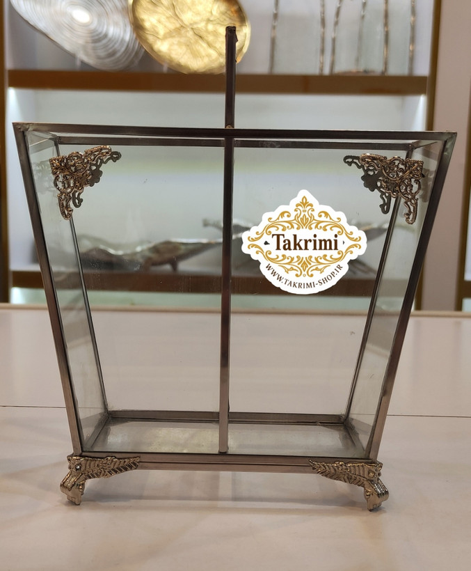 جاکاردی جا کاردی جاقاشقی جا قاشقی 2 قلو 2قلو دو قلو ایستاده نقره ای شیشه و استیل خالص