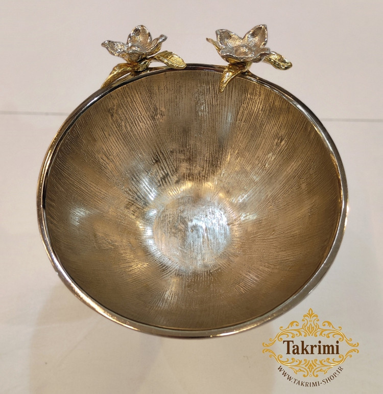 ظرف کاسه آجیل خوری نیلوفر نقره ای آلومینیومی آلیاژی ( توليدی تکریمی شاپ )