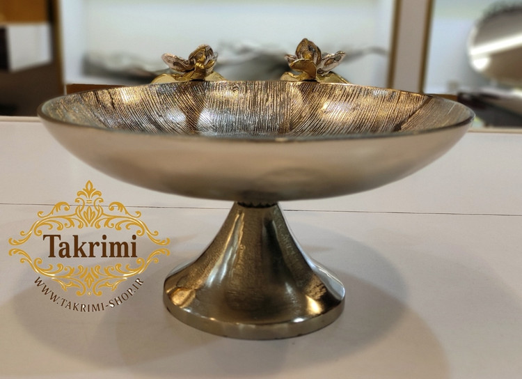 ظرف کاسه شکلات خوری نیلوفر نقره ای آلومینیومی آلیاژی ( توليدی تکریمی شاپ )