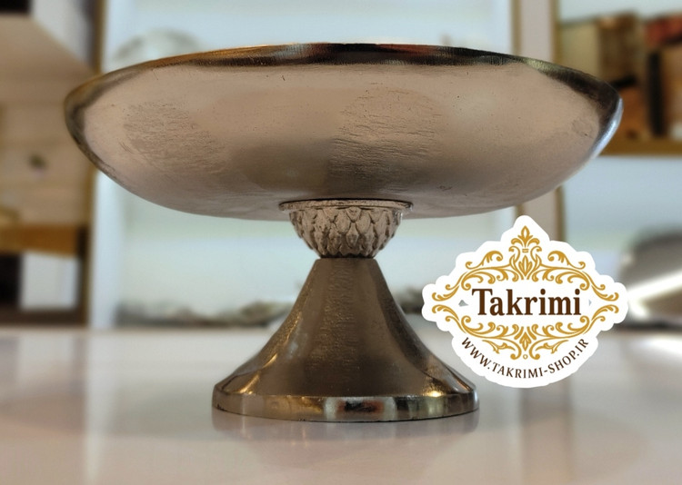 ظرف کاسه شکلات خوری نیلوفر نقره ای آلومینیومی آلیاژی ( توليدی تکریمی شاپ )