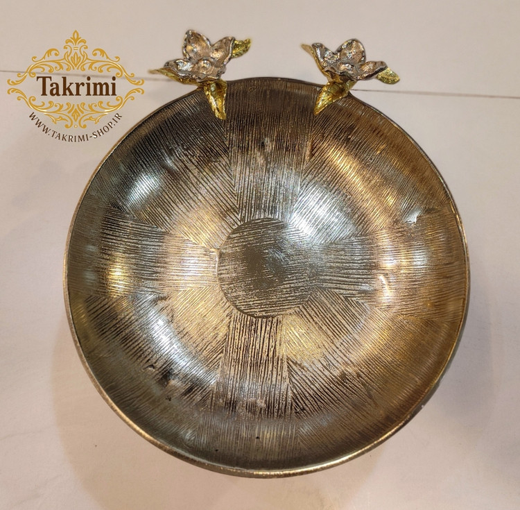 ظرف کاسه شکلات خوری نیلوفر نقره ای آلومینیومی آلیاژی ( توليدی تکریمی شاپ )