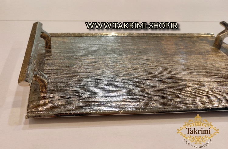 سینی مستطیل نیلوفر نقره ای آلومینیومی آلیاژی ( توليدی تکریمی شاپ )