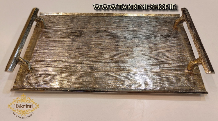 سینی مستطیل نیلوفر نقره ای آلومینیومی آلیاژی ( توليدی تکریمی شاپ )